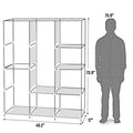 Portable Closet Wardrobe with Zippered Dustproof Cover and Moveable Hanging Rod