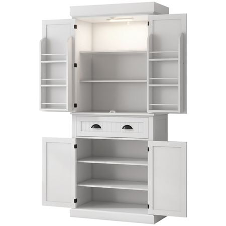 Tall Pantry Cabinet with Sensor LED Lighting