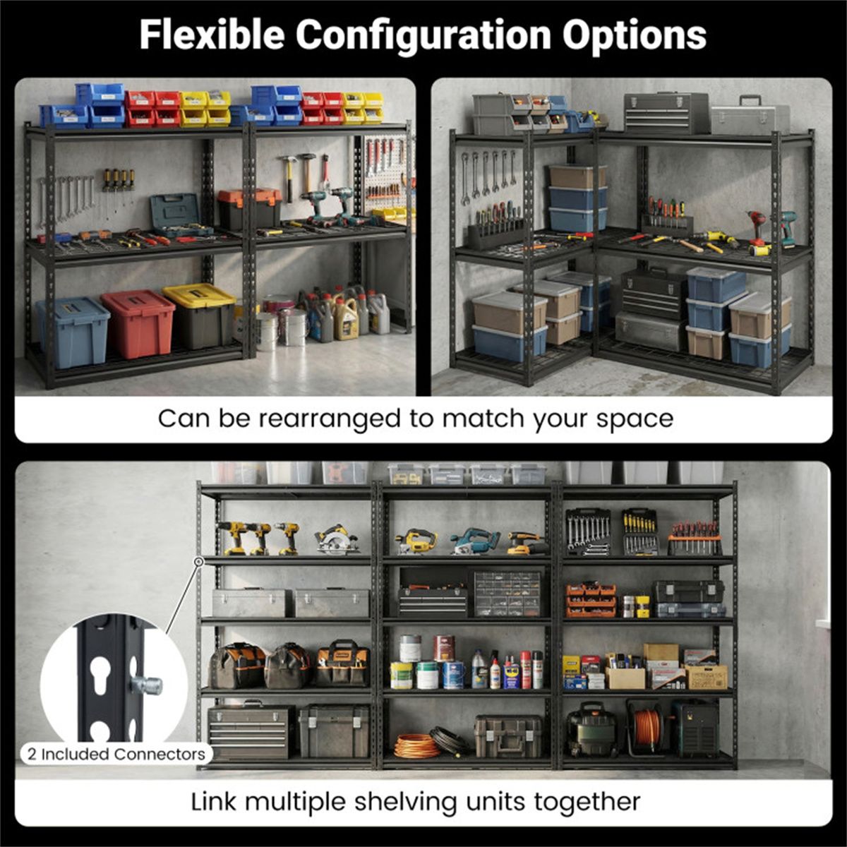 Expandable Adjustable-Tier Storage Shelving