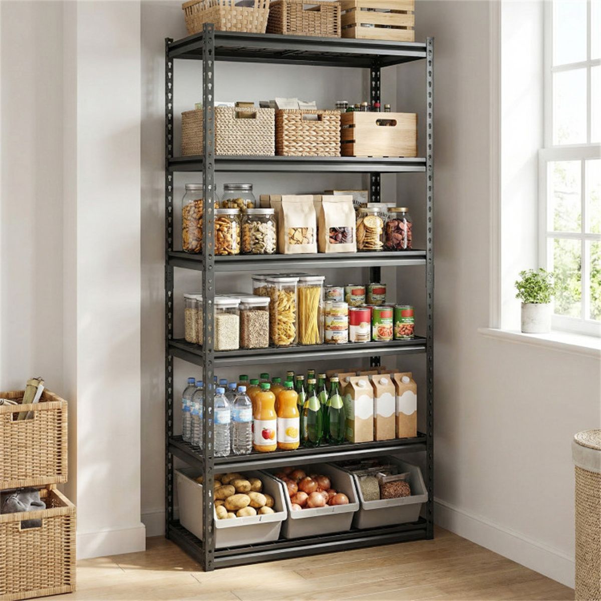 Expandable Adjustable-Tier Storage Shelving