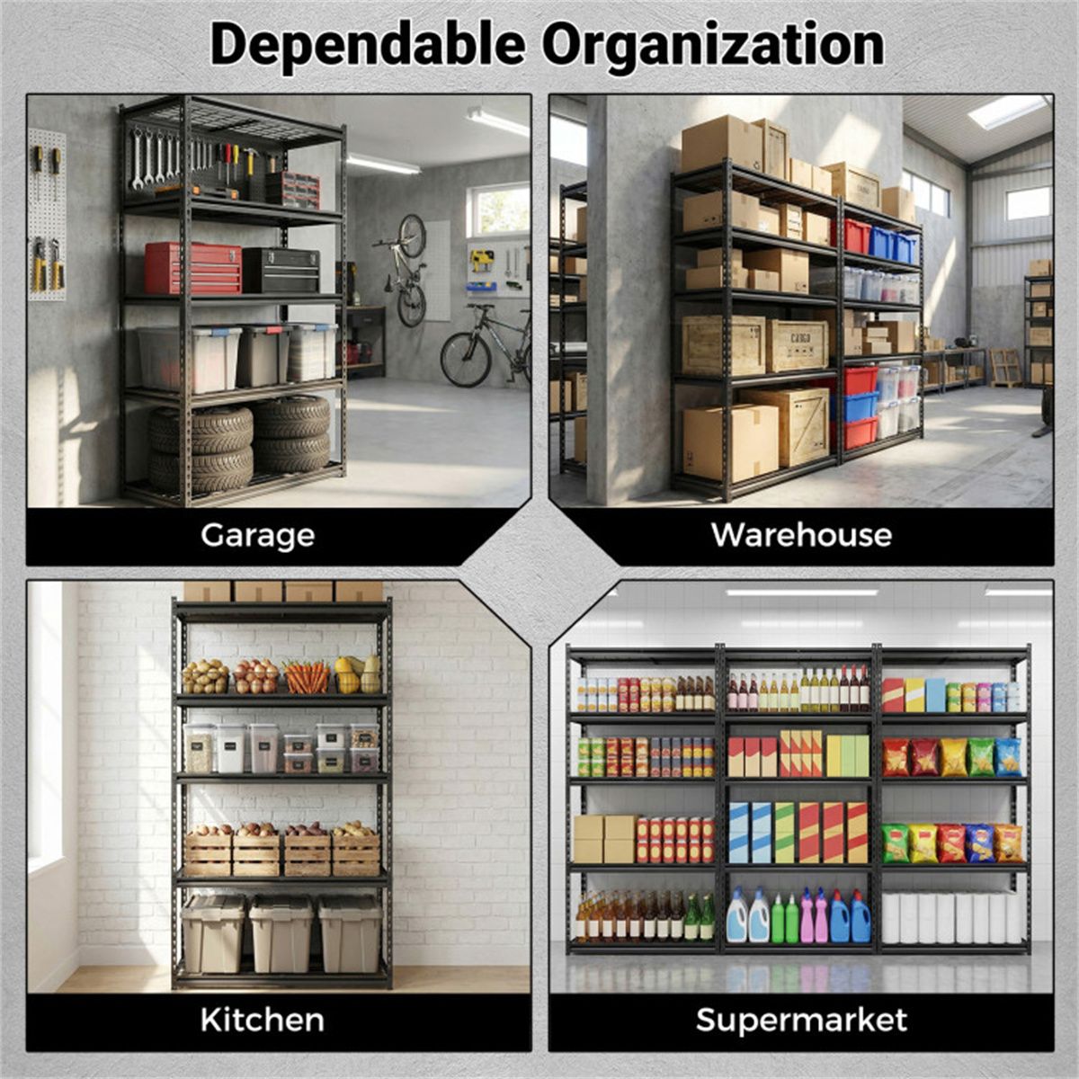 Expandable Adjustable-Tier Storage Shelving