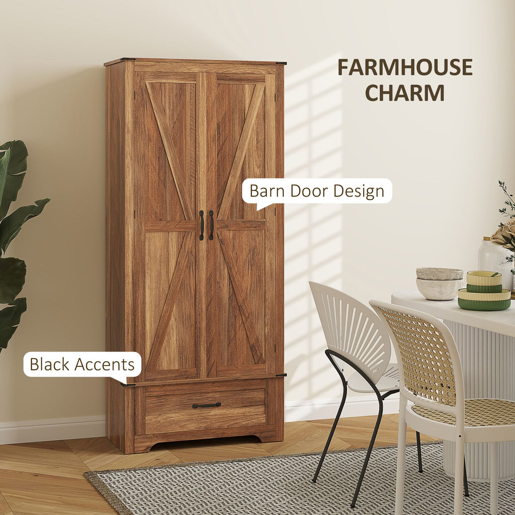 Farmhouse Pantry Cabinet with Flexible Enclosed Storage