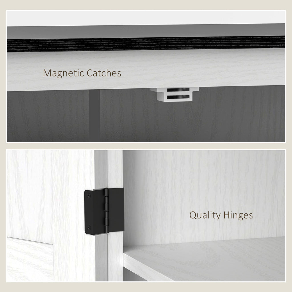 Farmhouse Pantry Cabinet with Adjustable Shelves, Kitchen Pantry Cabinet with 2 Doors
