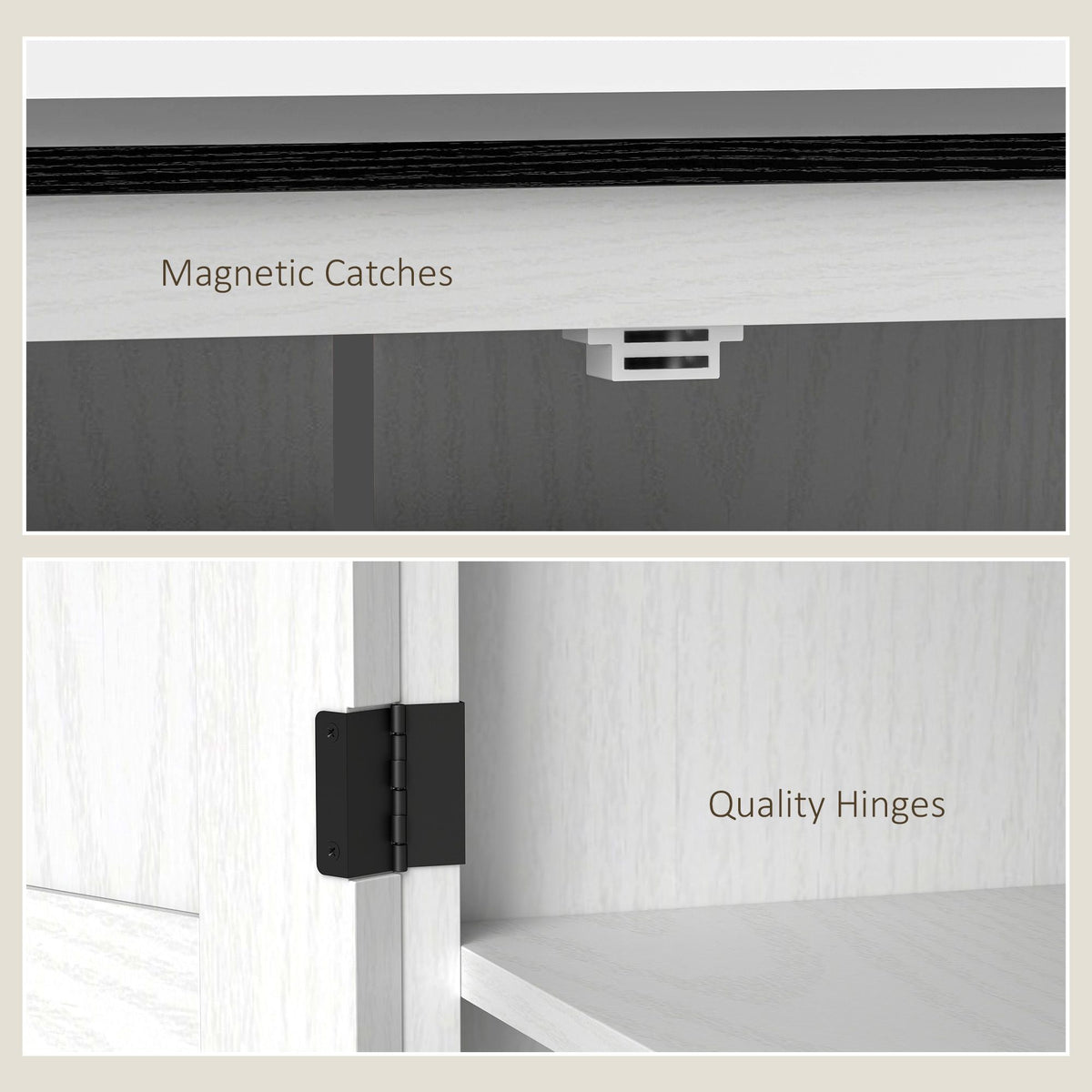 Farmhouse Pantry Cabinet with Adjustable Shelves, Kitchen Pantry Cabinet with 2 Doors