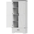 Farmhouse Pantry Cabinet with Adjustable Shelves, Kitchen Pantry Cabinet with 2 Doors