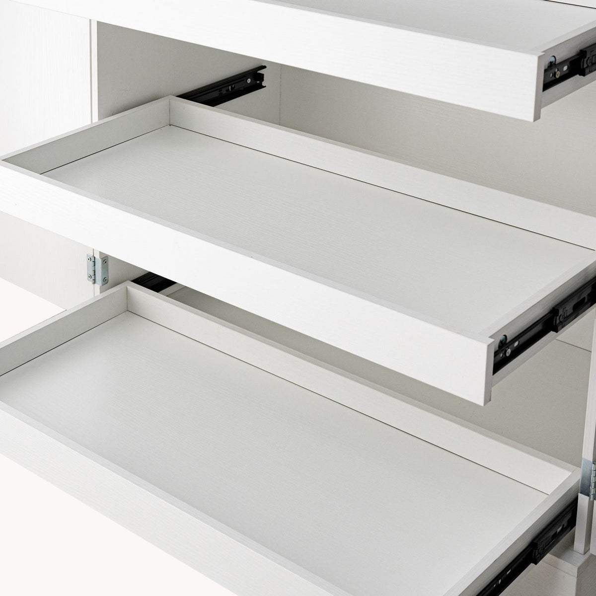 Fluted Freestanding Pantry with Drawers and Door Shelves