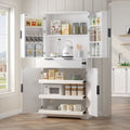 Fluted Freestanding Pantry with Drawers and Door Shelves