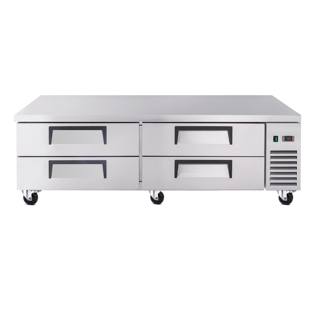 72- Refrigerated Chef Base with 4 Drawers & Stainless Steel Countertop