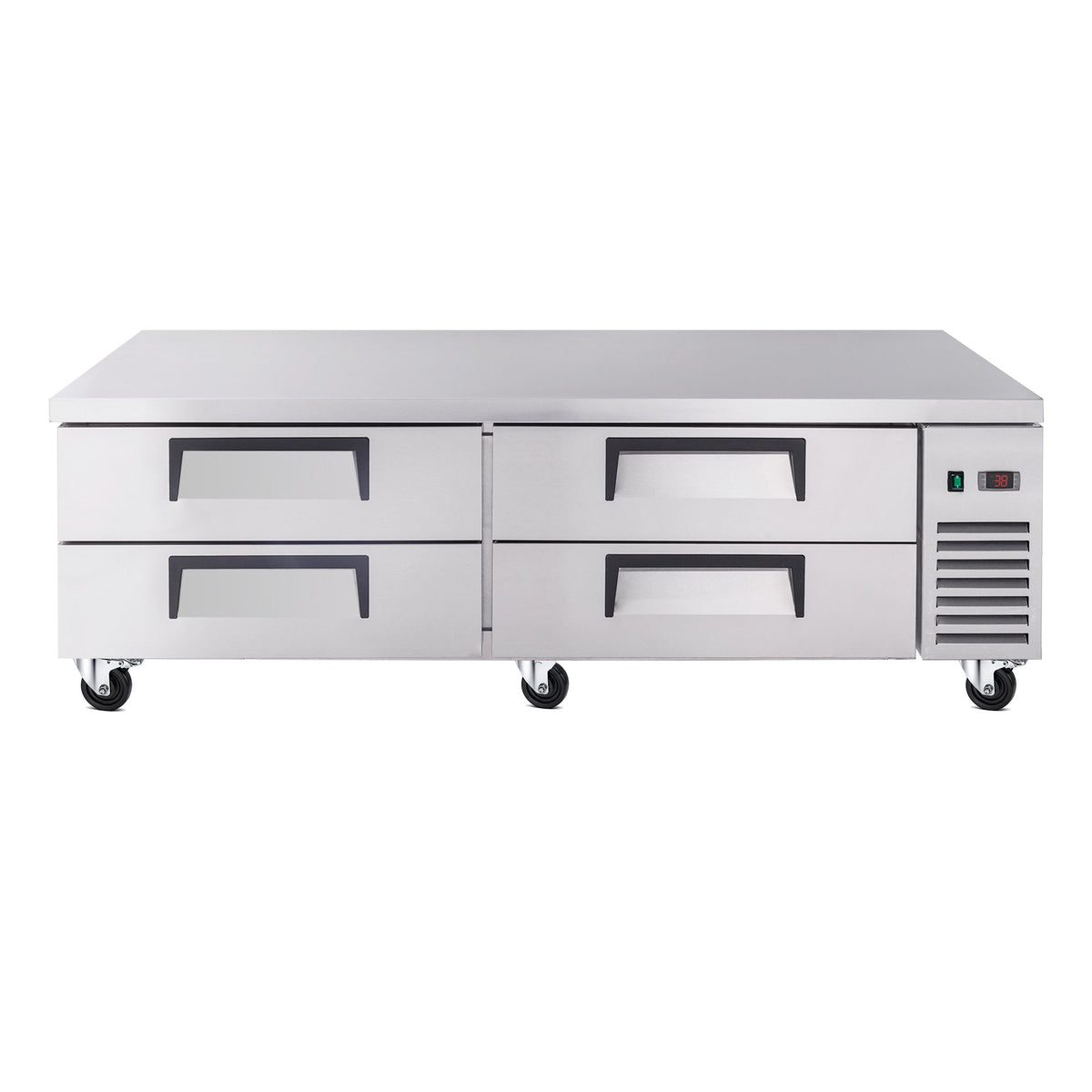 72- Refrigerated Chef Base with 4 Drawers & Stainless Steel Countertop
