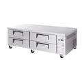 72- Refrigerated Chef Base with 4 Drawers & Stainless Steel Countertop