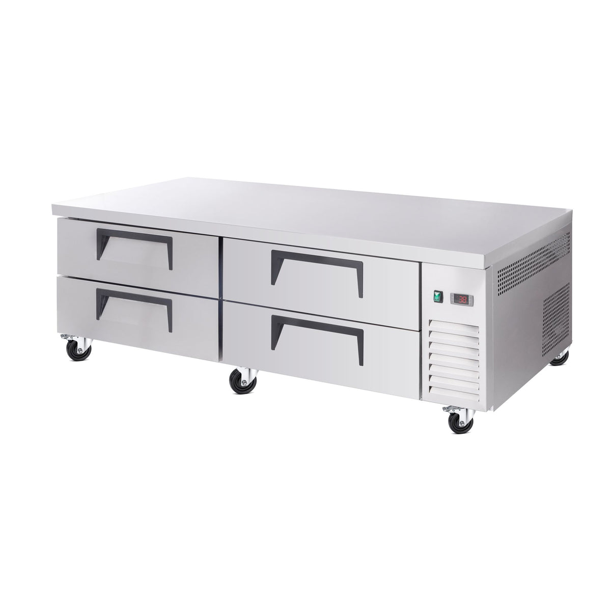 72- Refrigerated Chef Base with 4 Drawers & Stainless Steel Countertop
