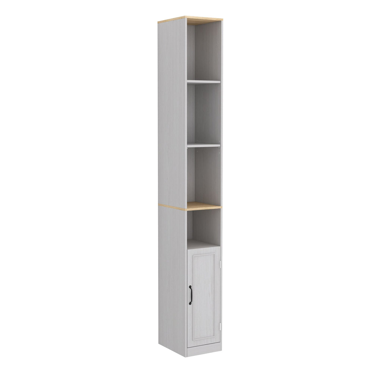 72- Tall Slim Storage Cabinet with Adjustable Shelves for Small Spaces
