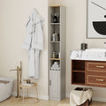 72- Tall Slim Storage Cabinet with Adjustable Shelves for Small Spaces