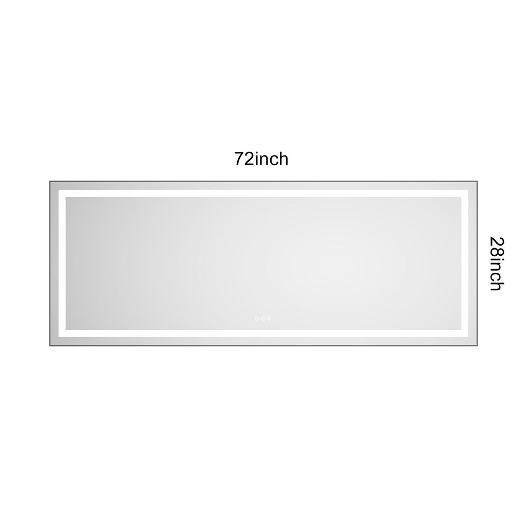 Front- and Backlit LED Vanity Mirror with Anti-Fog Control