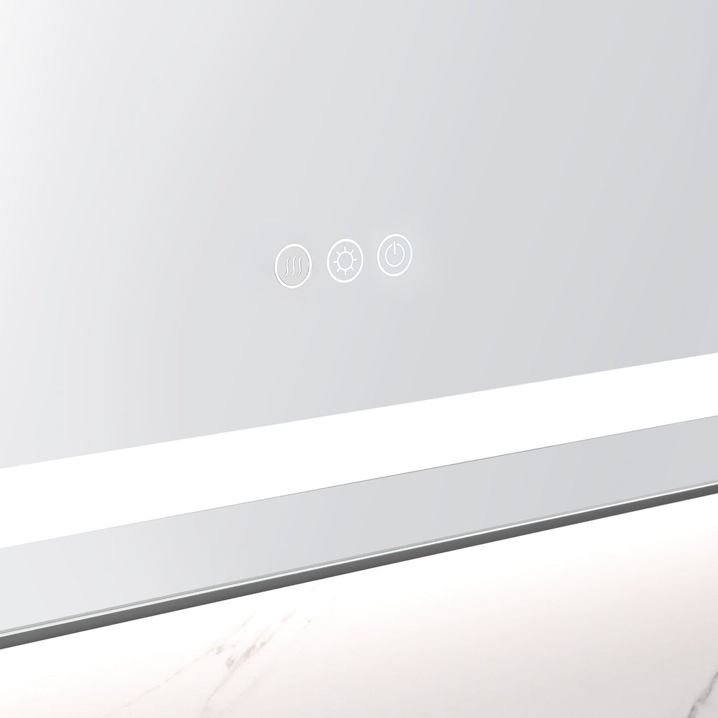 Front- and Backlit LED Vanity Mirror with Anti-Fog Control
