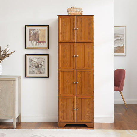 Contemporary Tall Storage Cabinet with 4 Compartments and Elegant Design