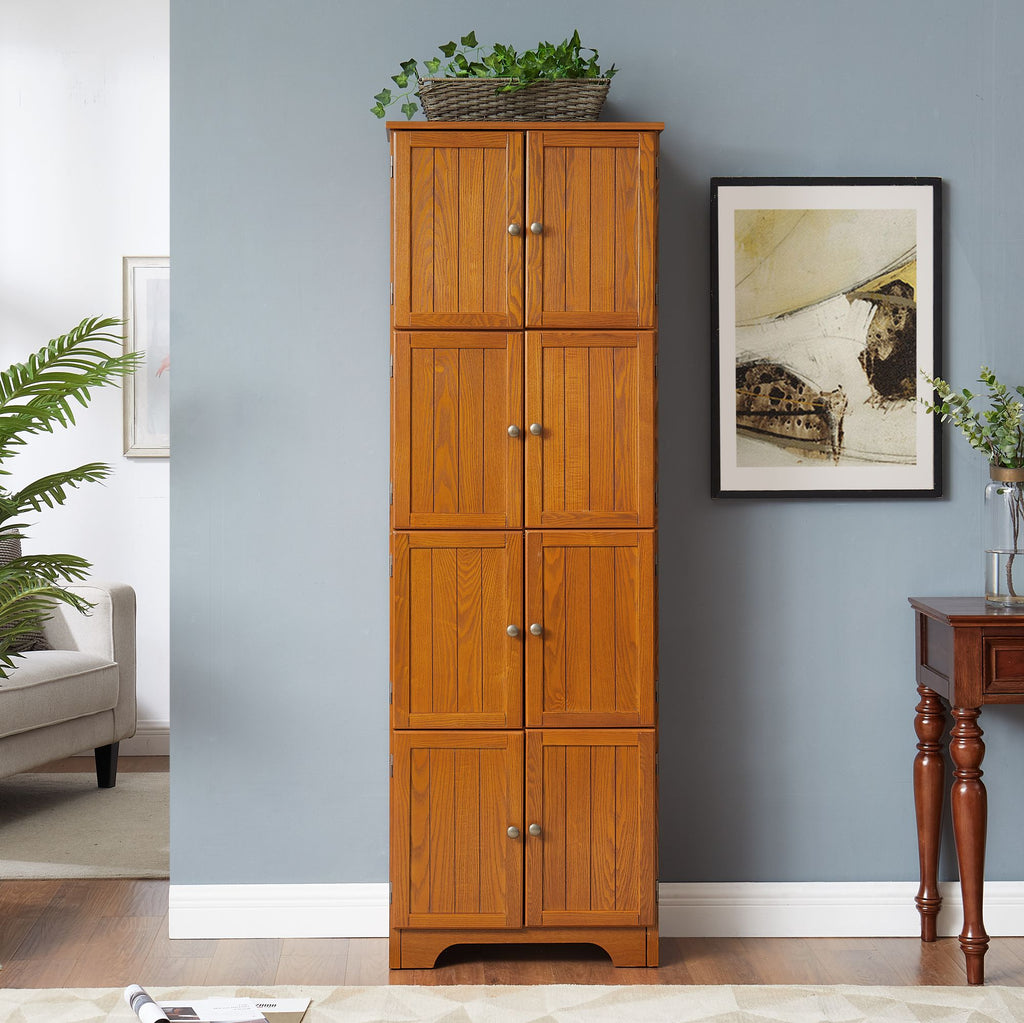 Contemporary Tall Storage Cabinet with 4 Compartments and Elegant Design