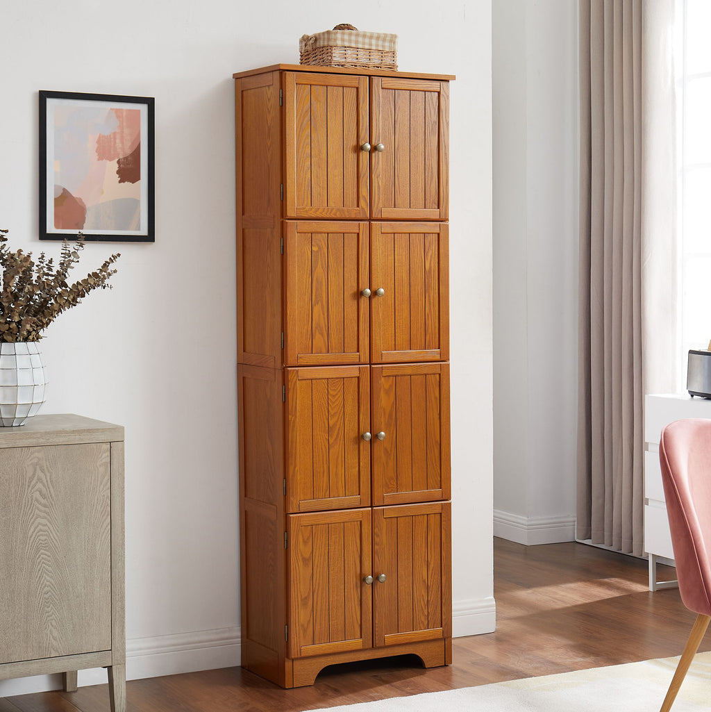 Contemporary Tall Storage Cabinet with 4 Compartments and Elegant Design