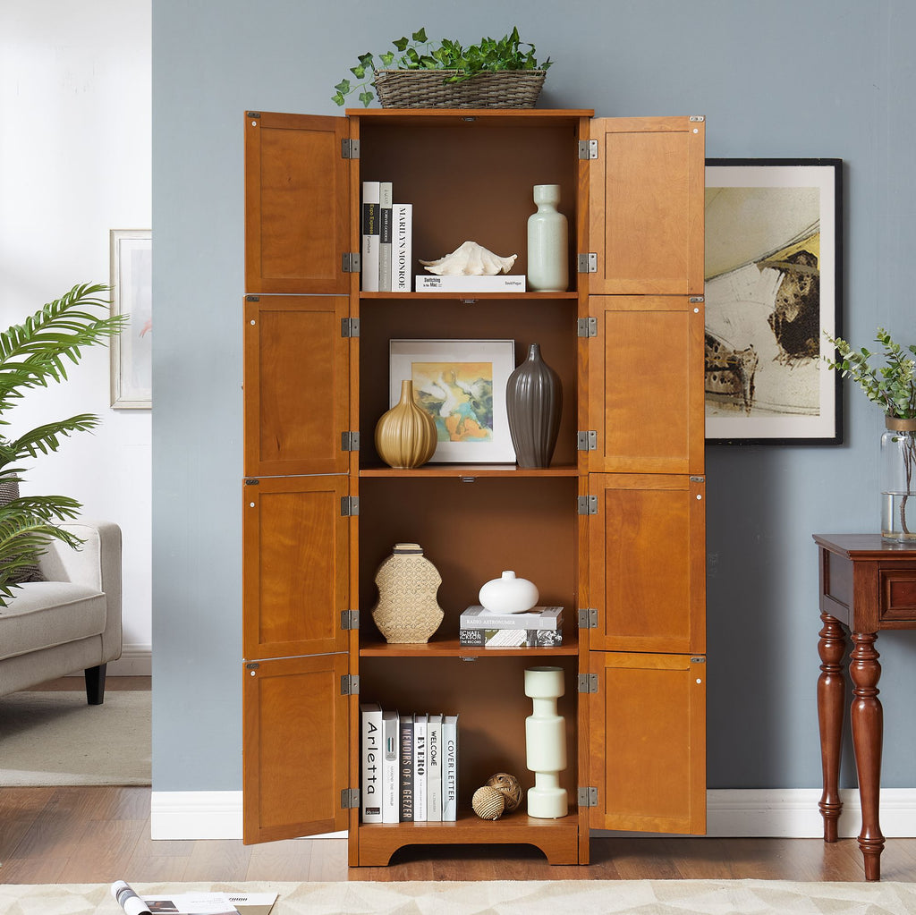 Contemporary Tall Storage Cabinet with 4 Compartments and Elegant Design