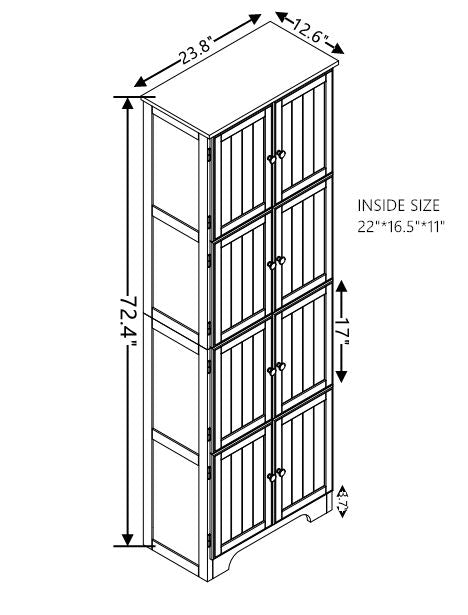 Contemporary Tall Storage Cabinet with 4 Compartments and Elegant Design