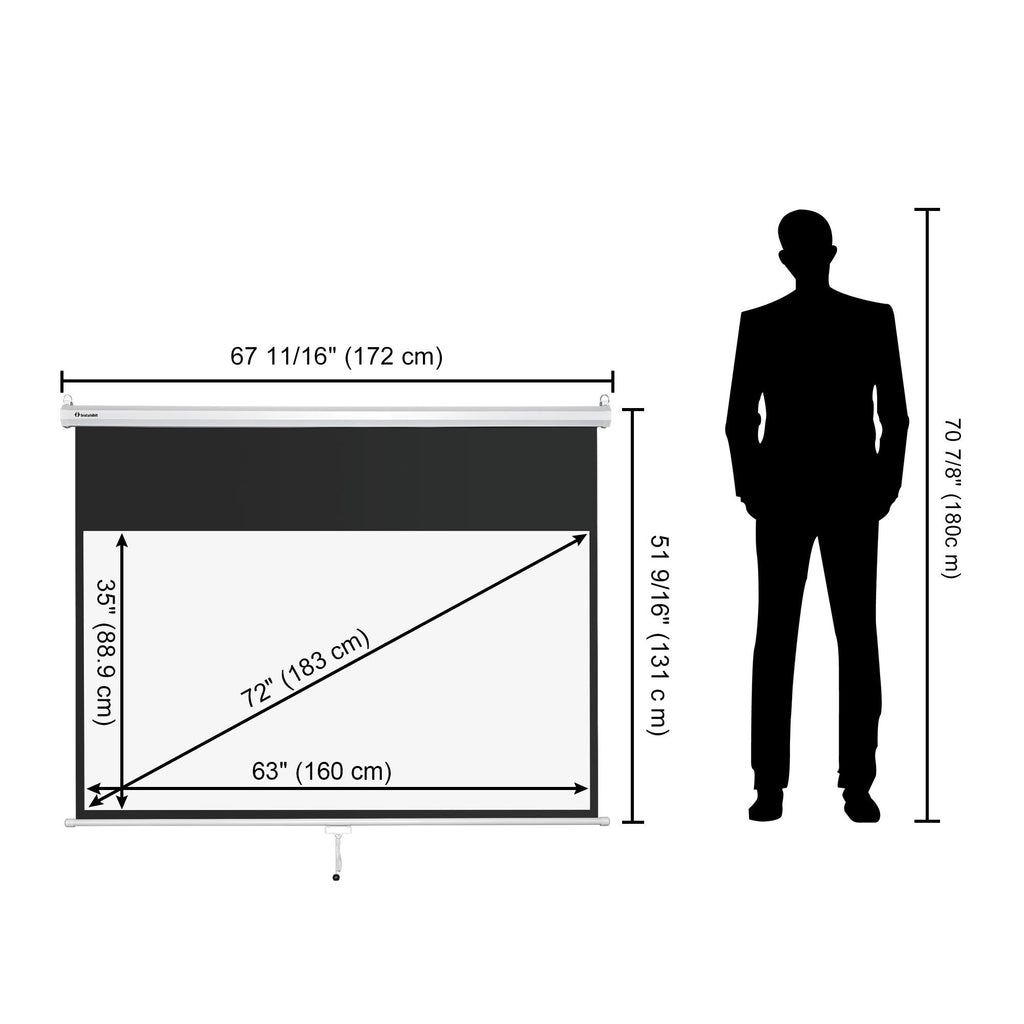 Manual Pull-Down Projection Screen with Height Lock