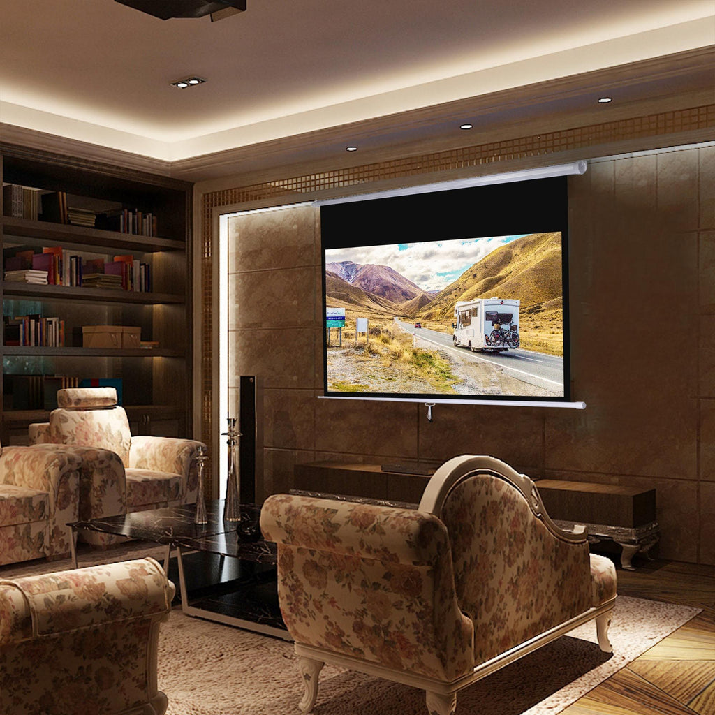 Manual Pull-Down Projection Screen with Height Lock