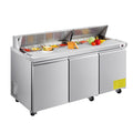 Commercial Sandwich Prep Refrigerator with Digital Temp Control and Auto-Close Door