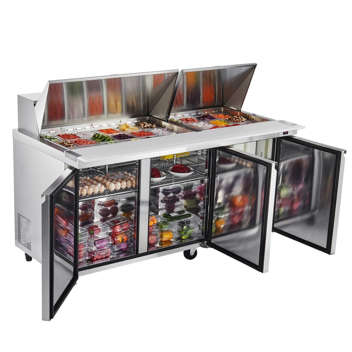 Commercial Sandwich Prep Refrigerator with Auto-Closing Door