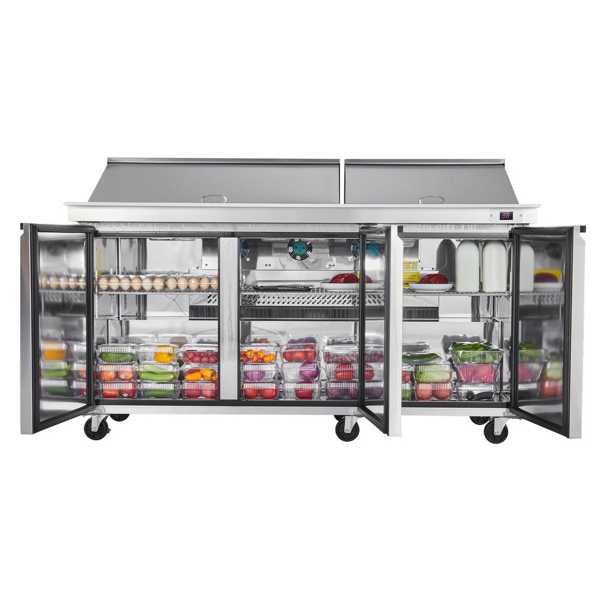 Commercial Sandwich Prep Refrigerator with Auto-Closing Door