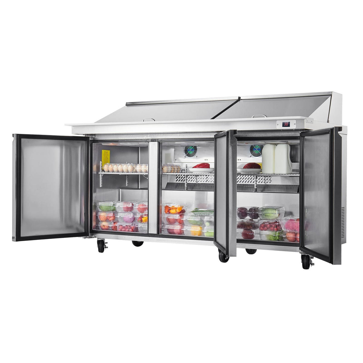 Commercial Sandwich Prep Refrigerator with Auto-Closing Door