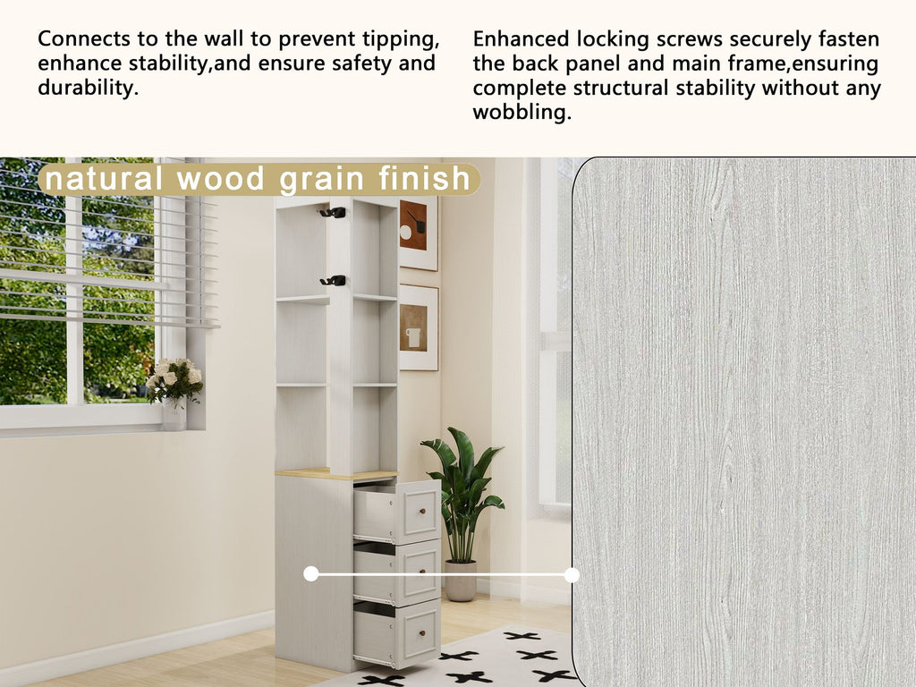 Tall Slim Media and Display Storage Cabinet