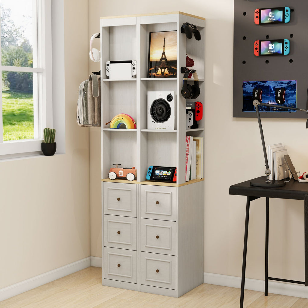 Tall Slim Media and Display Storage Cabinet
