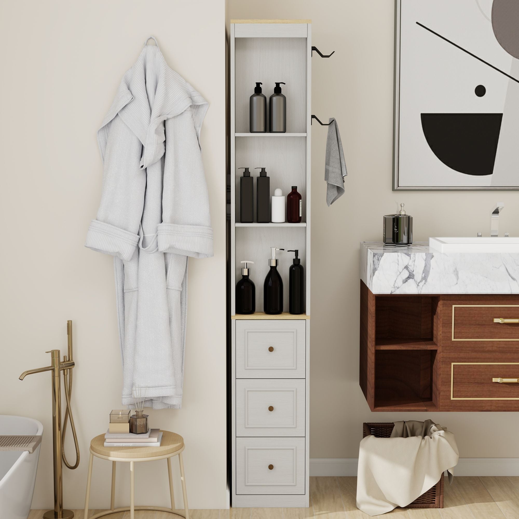 Tall Slim Media and Display Storage Cabinet