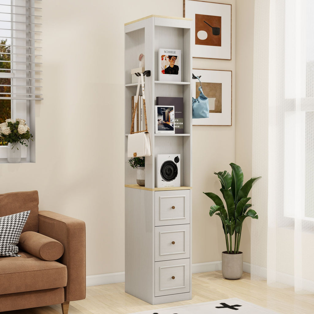 Tall Slim Media and Display Storage Cabinet