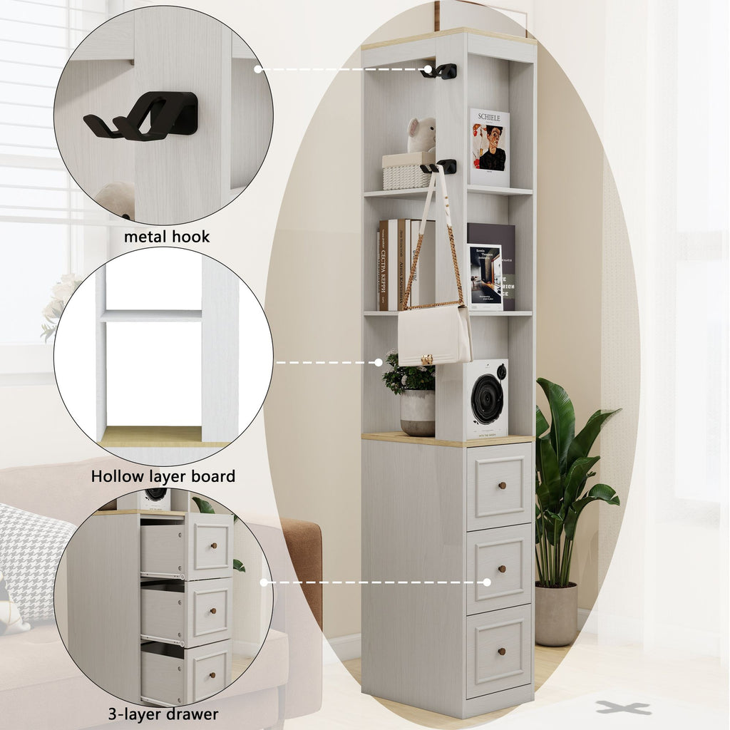 Tall Slim Media and Display Storage Cabinet