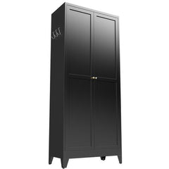Black Freestanding Pantry Cabinet with Adjustable Shelves
