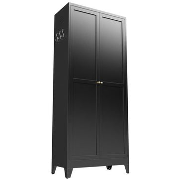 Black Freestanding Pantry Cabinet with Adjustable Shelves
