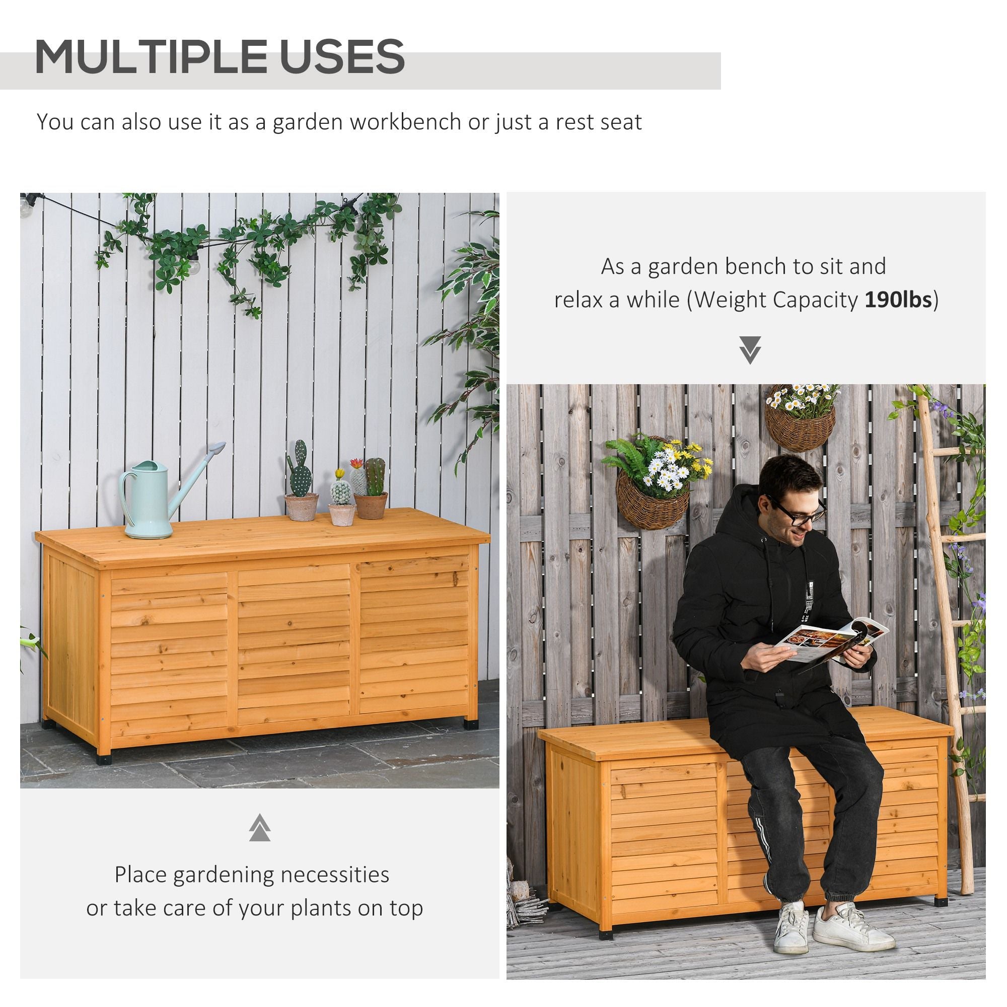 Spacious Outdoor Deck Box with Ventilation and Seating