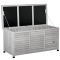 75 Gallon Weather-Resistant Wooden Deck Storage Box with Aerating Gaps