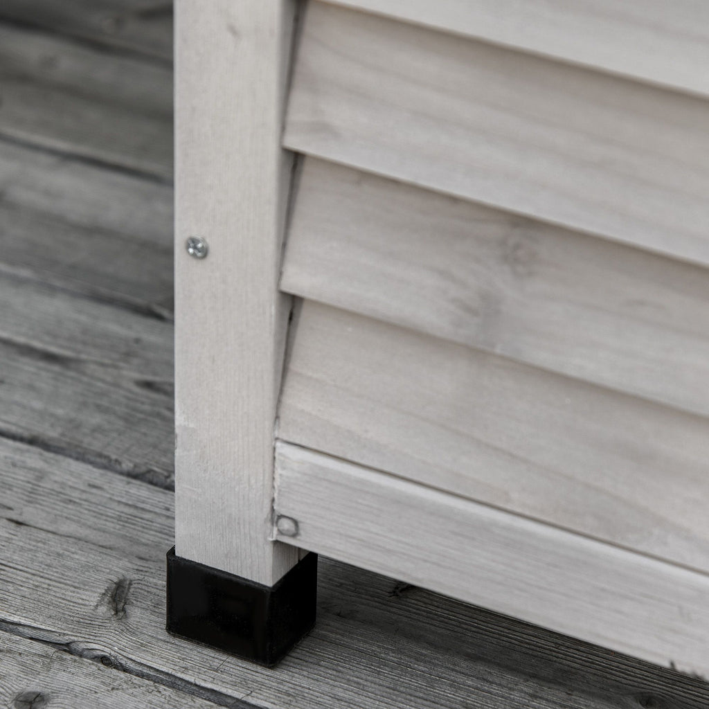 75 Gallon Weather-Resistant Wooden Deck Storage Box with Aerating Gaps