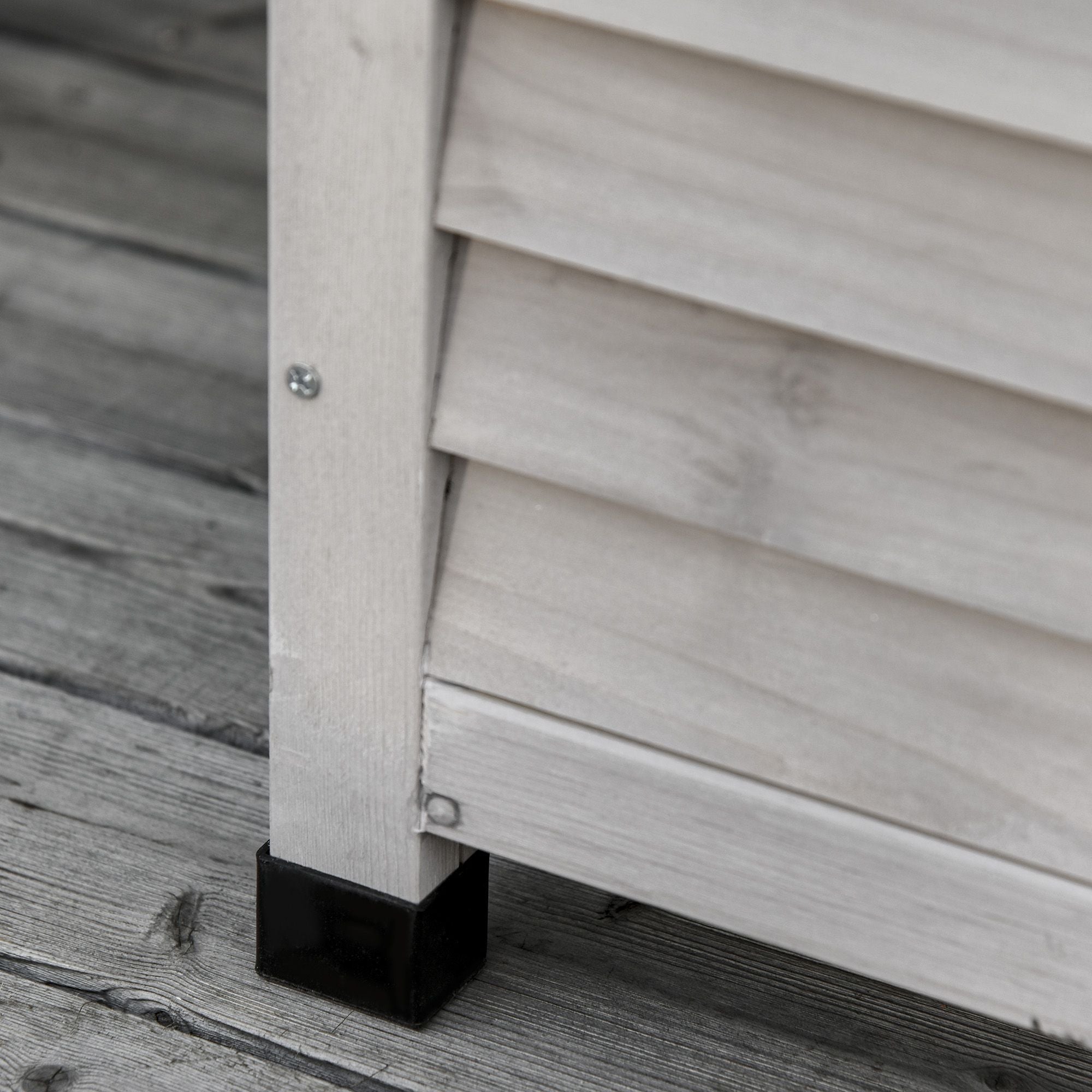 75 Gallon Weather-Resistant Wooden Deck Storage Box with Aerating Gaps