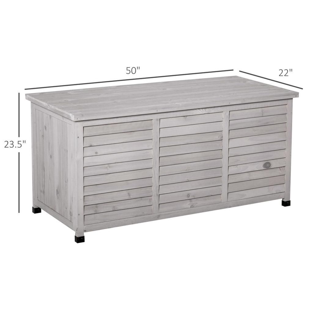 75 Gallon Weather-Resistant Wooden Deck Storage Box with Aerating Gaps