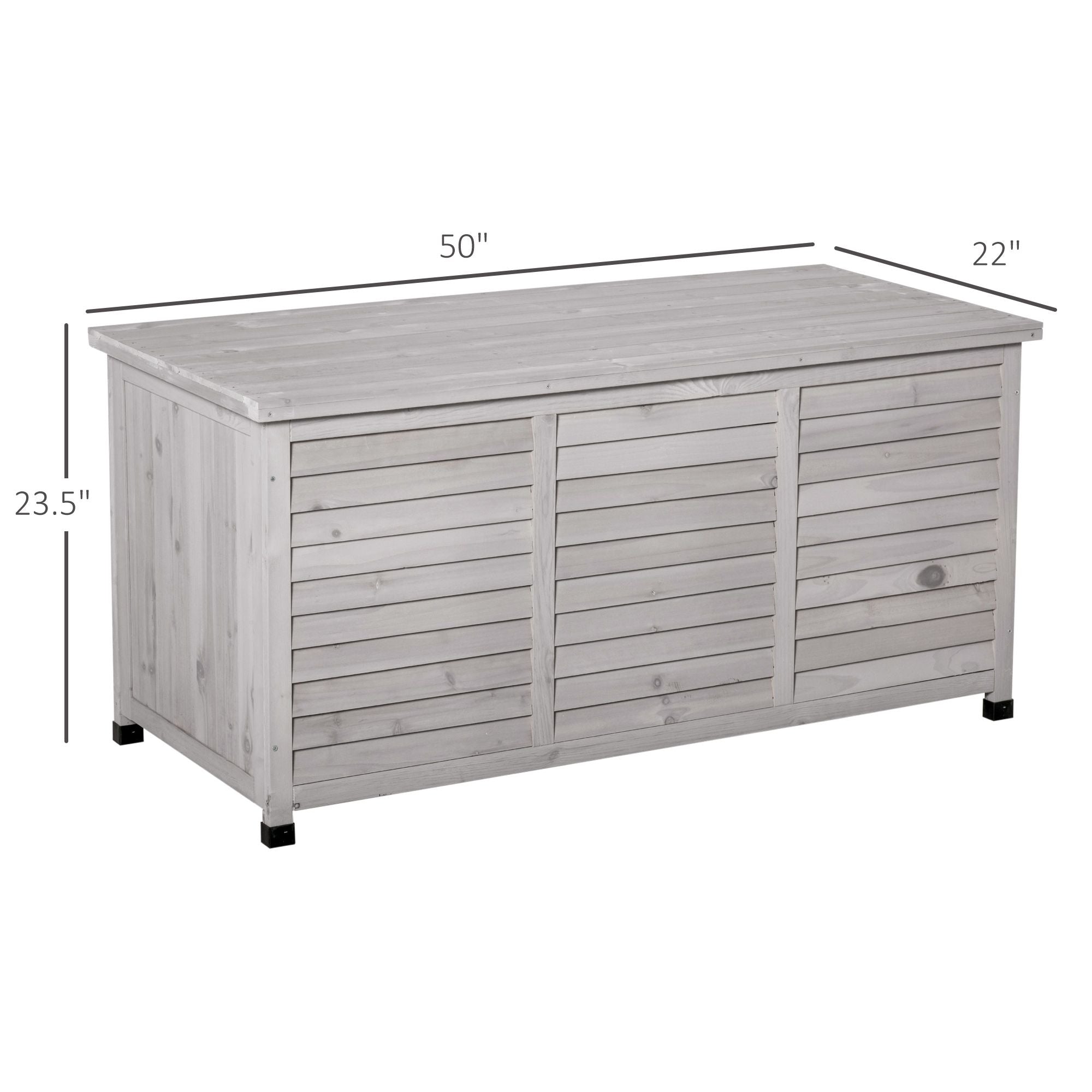 75 Gallon Weather-Resistant Wooden Deck Storage Box with Aerating Gaps