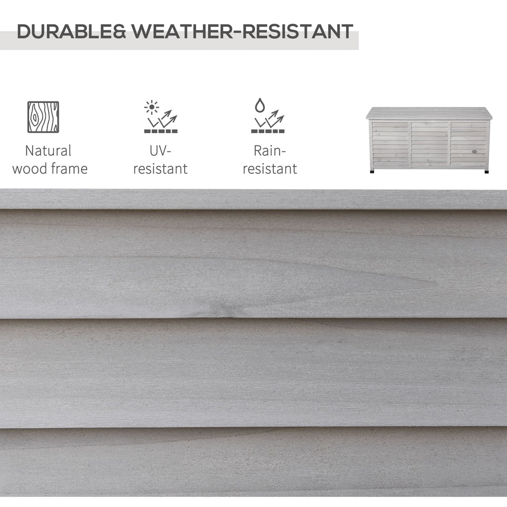 75 Gallon Weather-Resistant Wooden Deck Storage Box with Aerating Gaps