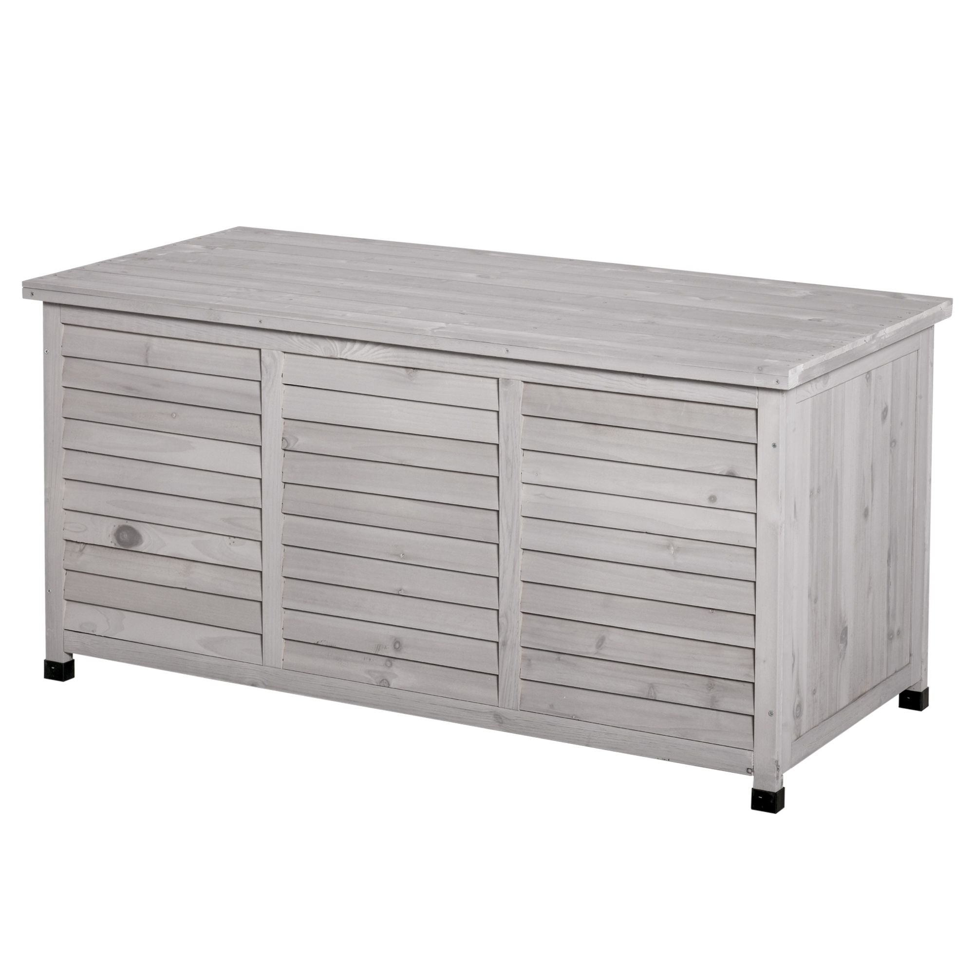 75 Gallon Weather-Resistant Wooden Deck Storage Box with Aerating Gaps