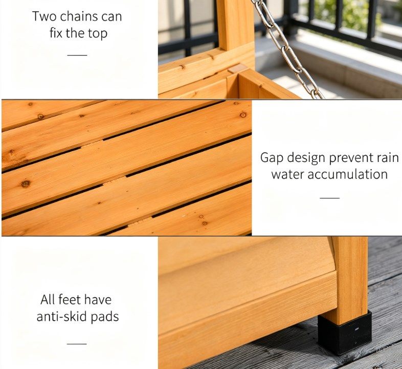 Yellow Deck Box with Ventilated Bottom and Weather-Resistant Paint