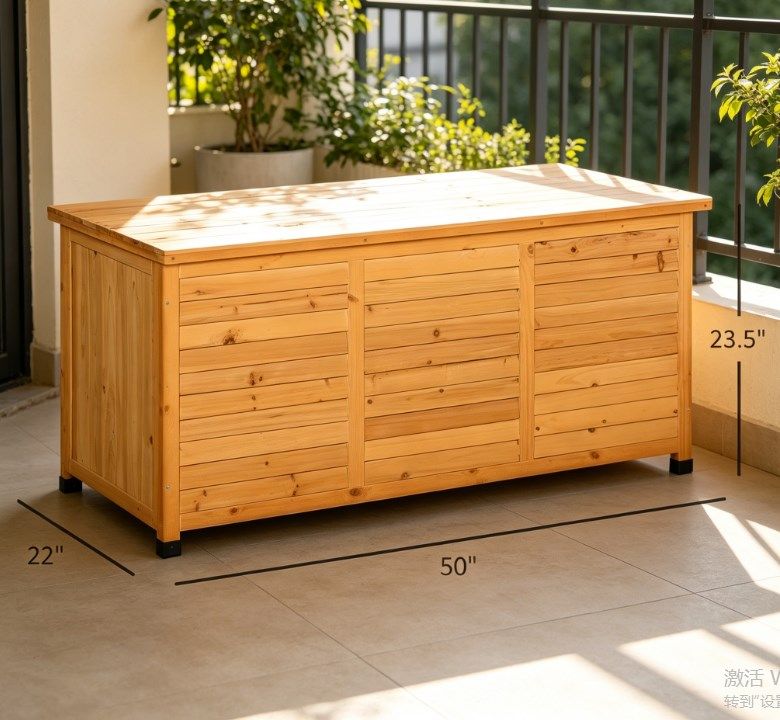 Yellow Deck Box with Ventilated Bottom and Weather-Resistant Paint
