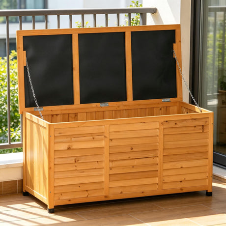 Yellow Deck Box with Ventilated Bottom and Weather-Resistant Paint