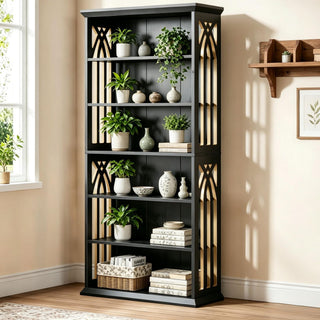 75 6-Tier Bookcase Display Shelves Storage Etagere Bookshelf for Living Room Bedroom