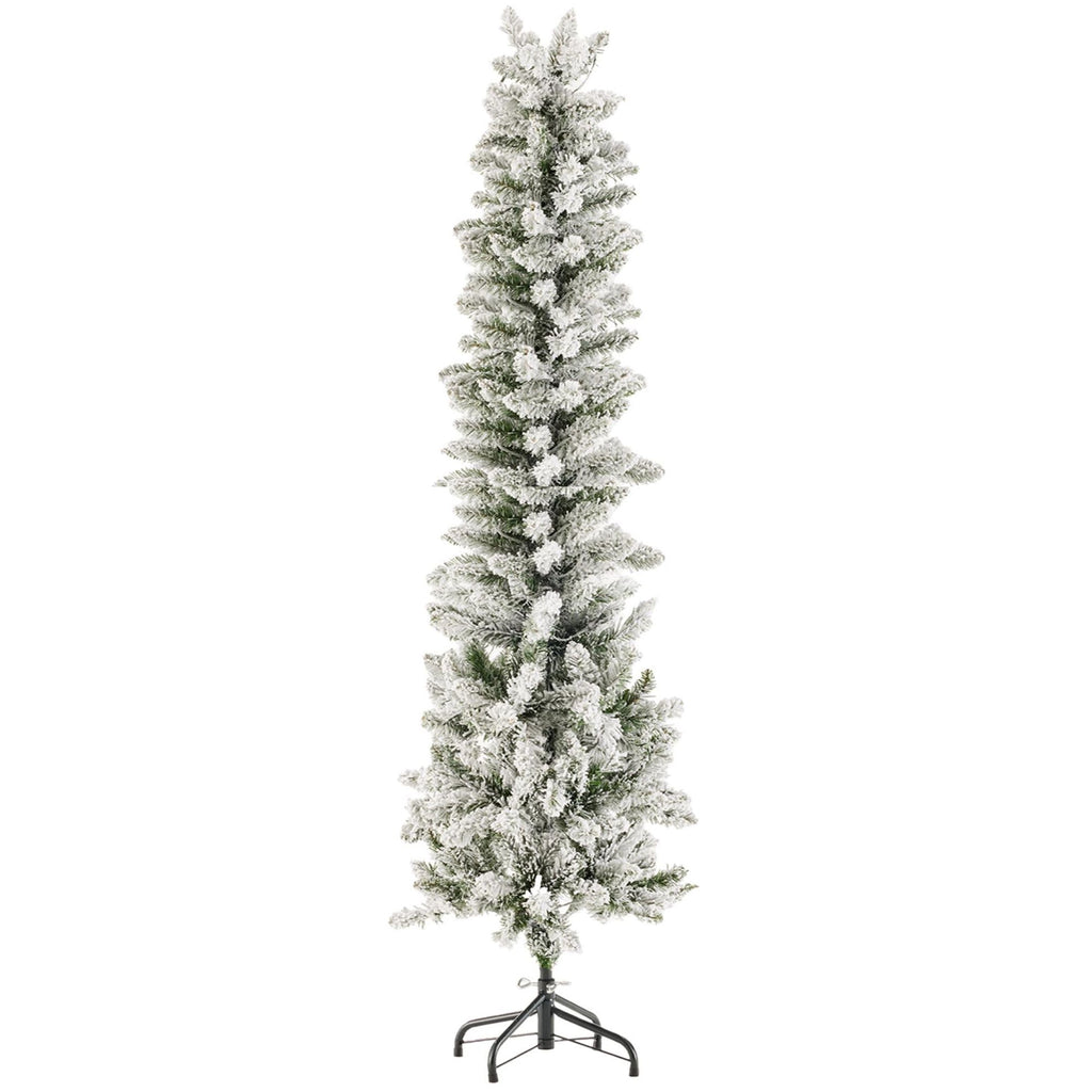Pre-Lit Snow-Flocked Pencil Christmas Tree
